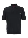 Gucci Black Polo Shirt With Chest Pocket And Embroidered Logo On The Front In Fine Silk Knit Man In Animal Print