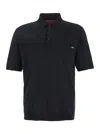 Gucci Black Polo Shirt With Chest Pocket And Embroidered Logo On The Front In Fine Silk Knit Man In Multicolor