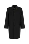 Gucci Black Polyester Blend Coat In Gray