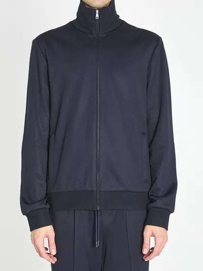 Gucci Black Polyester Cotton Full Zip In Blue
