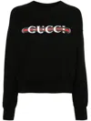 Gucci Black Printed Cotton Jersey Sweatshirt In Black
