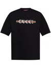 Gucci Printed Cotton T-shirt In Black