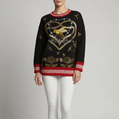 Pre-owned Gucci Black Printed Jersey Long Sleeve Sweatshirt M