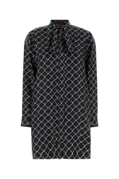 Gucci Printed Silk Mini Dress In Multi