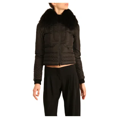 Pre-owned Gucci Black Puffer Bomber Down Short Detachable Fox Fur Collar Ski Jacket Coat