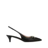Gucci Elegant Slingback Pumps With Metallic Accent In Black