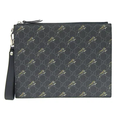 Pre-owned Gucci Black Pvc Leather Clutch Bag ()