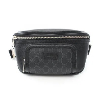 Pre-owned Gucci Black Pvc Leather Fanny Pack Sling Bag ()