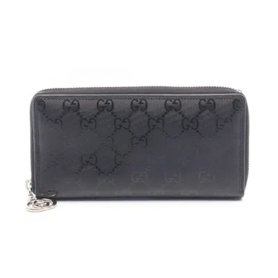 Pre-owned Gucci Black Pvc Leather Long Wallet (bi-fold) ()
