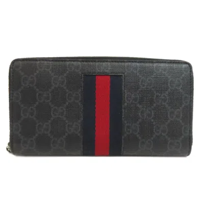 Pre-owned Gucci Black Pvc Long Wallet (bi-fold) ()