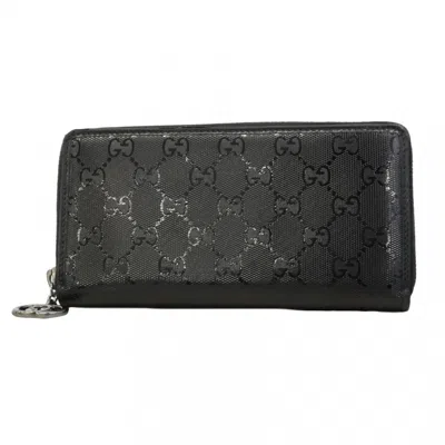 Pre-owned Gucci Black Pvc Long Wallet (bi-fold) ()