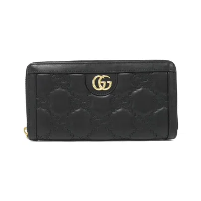 Pre-owned Gucci Black Quilting Long Wallet (bi-fold) ()