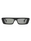 Gucci Black Rectangular-frame Sunglasses In Black