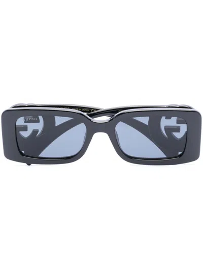 Gucci Black Rectangular Sunglasses