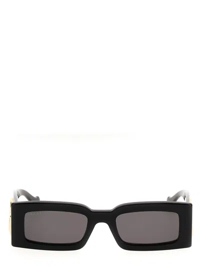 Gucci Rectangular Sunglasses In Black