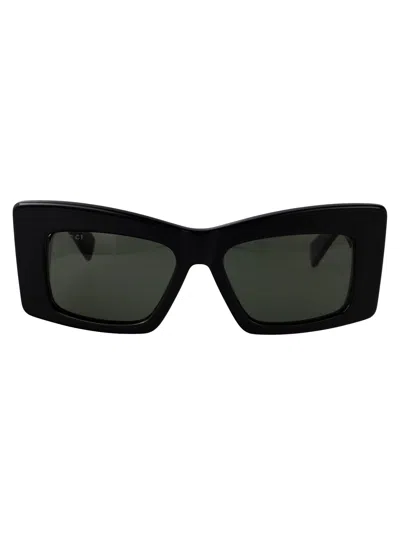 Gucci Black Recycled Acetate Sunglasses In Black-black-grey