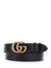 Gucci Black Reversible Belt With Buckle With Double G Logo In Leather Man