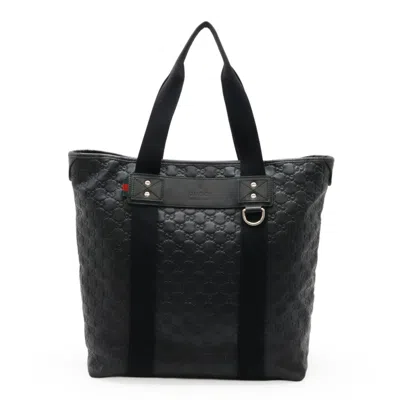 Pre-owned Gucci Black Rubber Leather Shoulder Bag Tote Bag ()