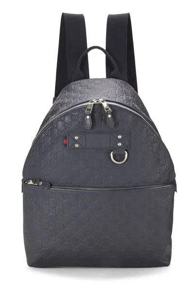 Pre-owned Gucci Black Rubberized Ssima Backpack