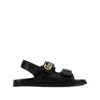 Gucci Nappa Leather Open Toe Flat Sole Sandals In Multi