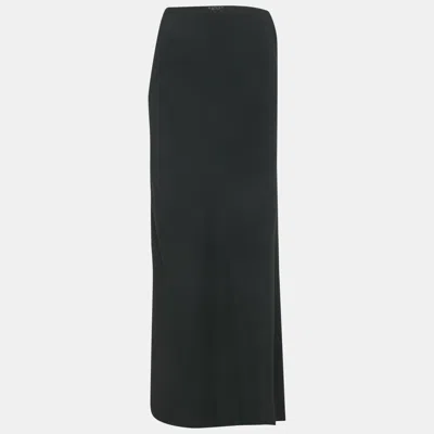 Pre-owned Gucci Black Sateen Flared Maxi Skirt M