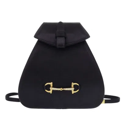 Pre-owned Gucci Black Satin Rhinestone Backpack ()