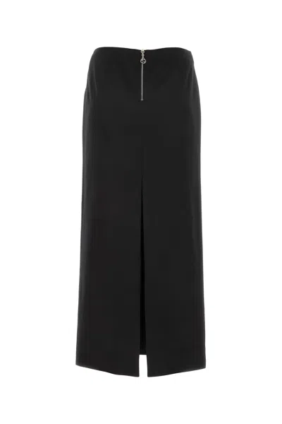 Gucci Black Satin Skirt In 1000