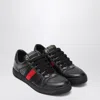 Gucci Gg Embossed Leather Low-top Sneakers In Black