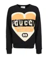 Gucci Black Sequined Heart-shaped Sweater In Black