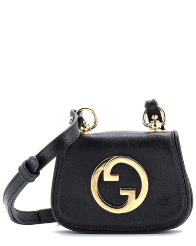 Gucci Black Sheep Leather Blondie Nm Card Case Wallet With Strap (authentic  Pre-loved)