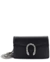 Gucci Womens Nero/bl.diamond Dionysus Mini Grained-leather Cross-body Bag In Black