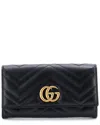 Gucci Black Sheep Leather Gg Marmont Continental Wallet Matelasse (authentic  Pre-loved)
