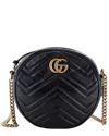 Gucci Black Sheep Leather Gg Marmont Round Shoulder Bag Matelasse Mini  (authentic Pre-loved) In Black
