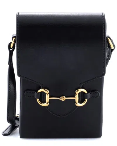 Gucci Black Sheep Leather Horsebit 1955 Crossbody Mini (authentic Pre-loved)