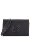 Gucci Black Sheep Leather Soho Wallet On Chain (authentic Pre-loved) In Black