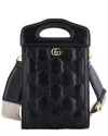Gucci Black Sheep Leather Top Handle Crossbody Gg Matelasse Mini (authentic  Pre-loved)
