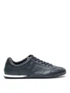 Gucci Men Black Low Top Sneakers With Web Tongue In Leather Man In Black