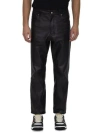 GUCCI BLACK SHINY LEATHER TROUSERS FOR MEN