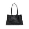 Gucci Gg Emblem Large Black Shopping Bag In Black