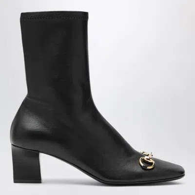 Gucci Black Signora Ankle Boots With Horsebit