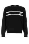 Gucci Black Sweater With Logo Lettering On The Front In Wool Man In Black