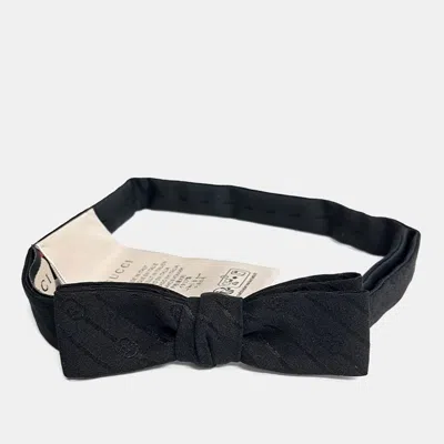 Pre-owned Gucci Black Silk Bow Tie