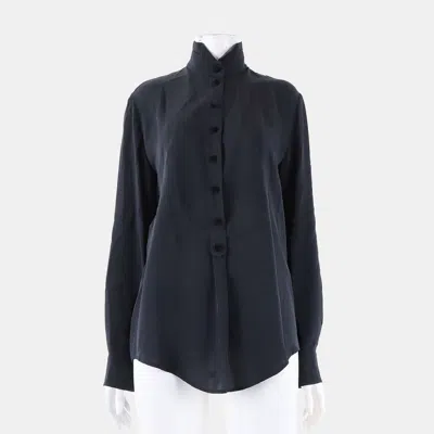 Pre-owned Gucci Black Silk Buttoned Blouse Size S