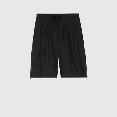 Gucci Shorts Aus Schwarzer Pongé-seide In Black