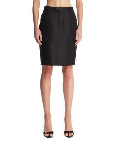 Gucci Black Silk Skirt In Black Nero   #000000