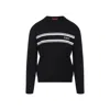 Gucci Men Silk And Cotton Sweater With Intarsia In Black