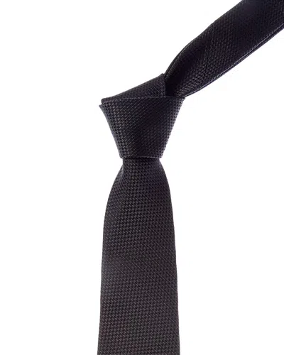 Gucci Black Silk Tie In Brown