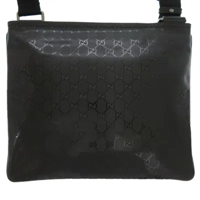 Pre-owned Gucci Black Silver Coated Canvas Leather Shoulder Bag () In Black, Silver