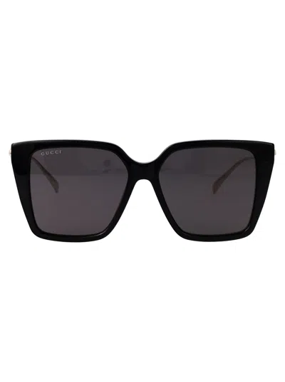 Gucci Black-silver-grey Recycled Acetate Sunglasses