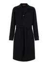 Gucci Black Single-breasted Coat With Wide Notched Revers And Belt In Wool Man In Multicolor